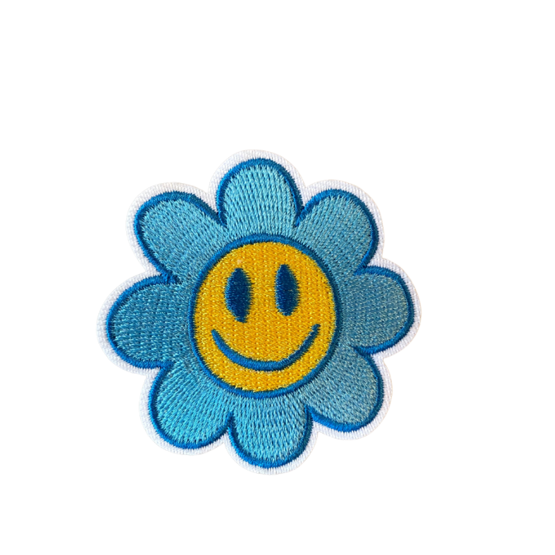 Blue retro flower patch