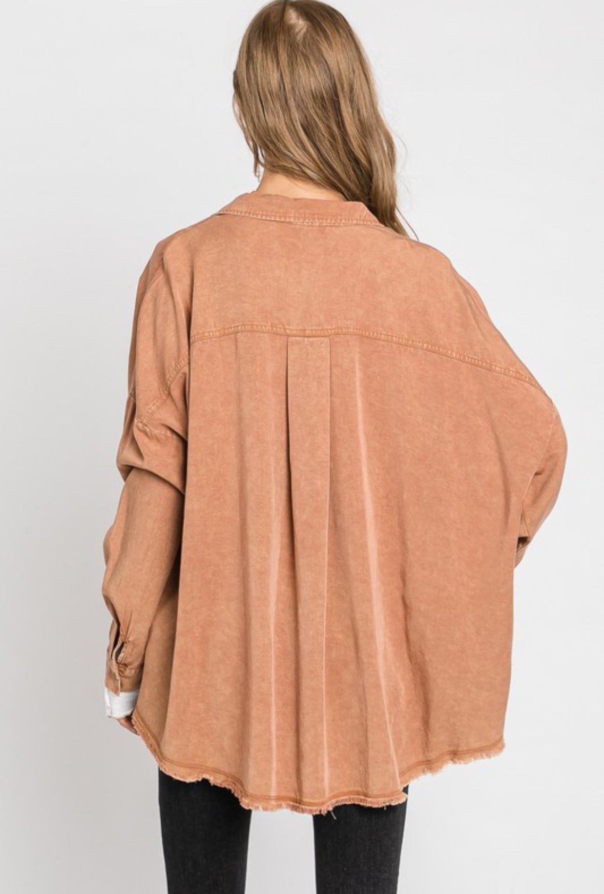 Mineral wash Botton down Shacket