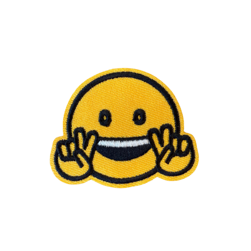 Peace sign smiley face patch