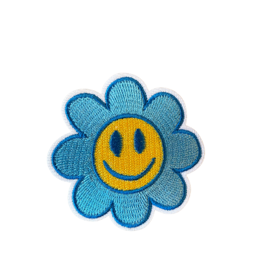 Blue retro flower patch