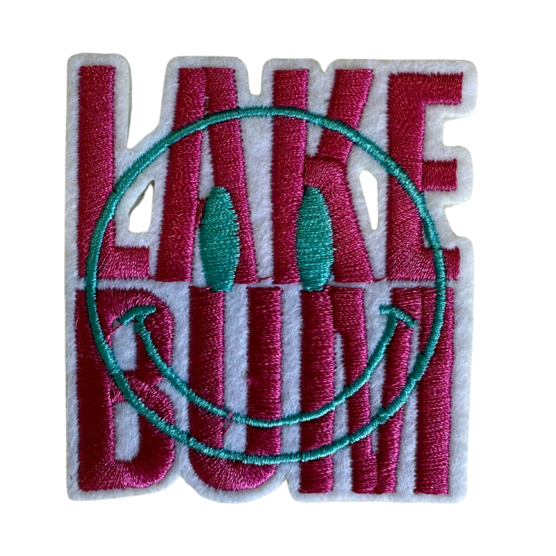 Lake bum smiley patch