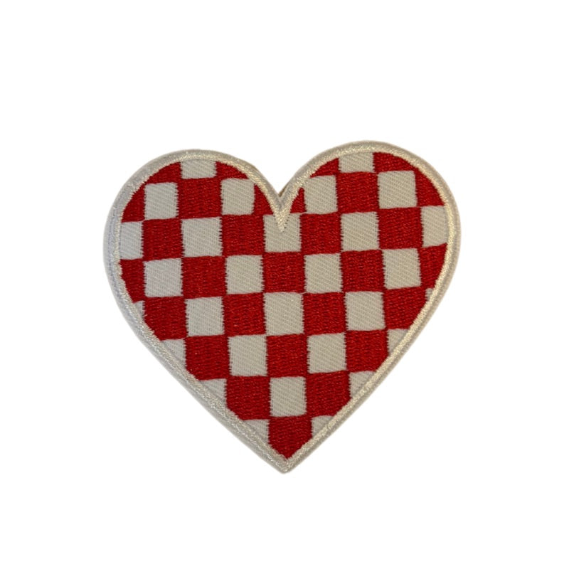 Checkered heart patch