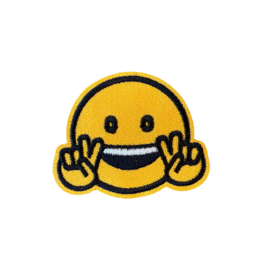 Peace sign smiley face patch